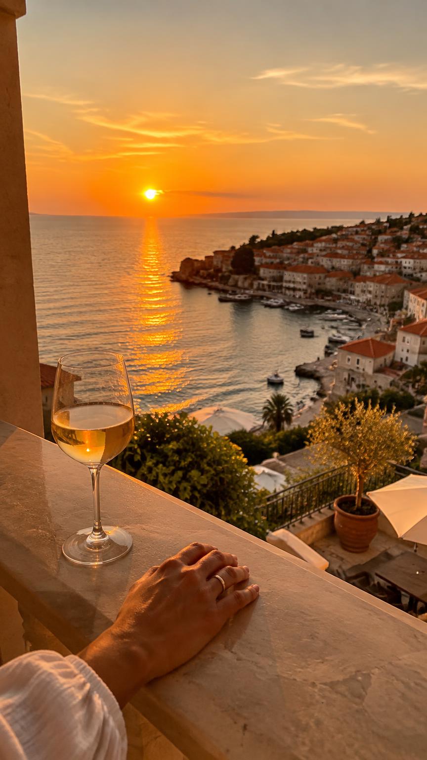 Sunset from a balcony